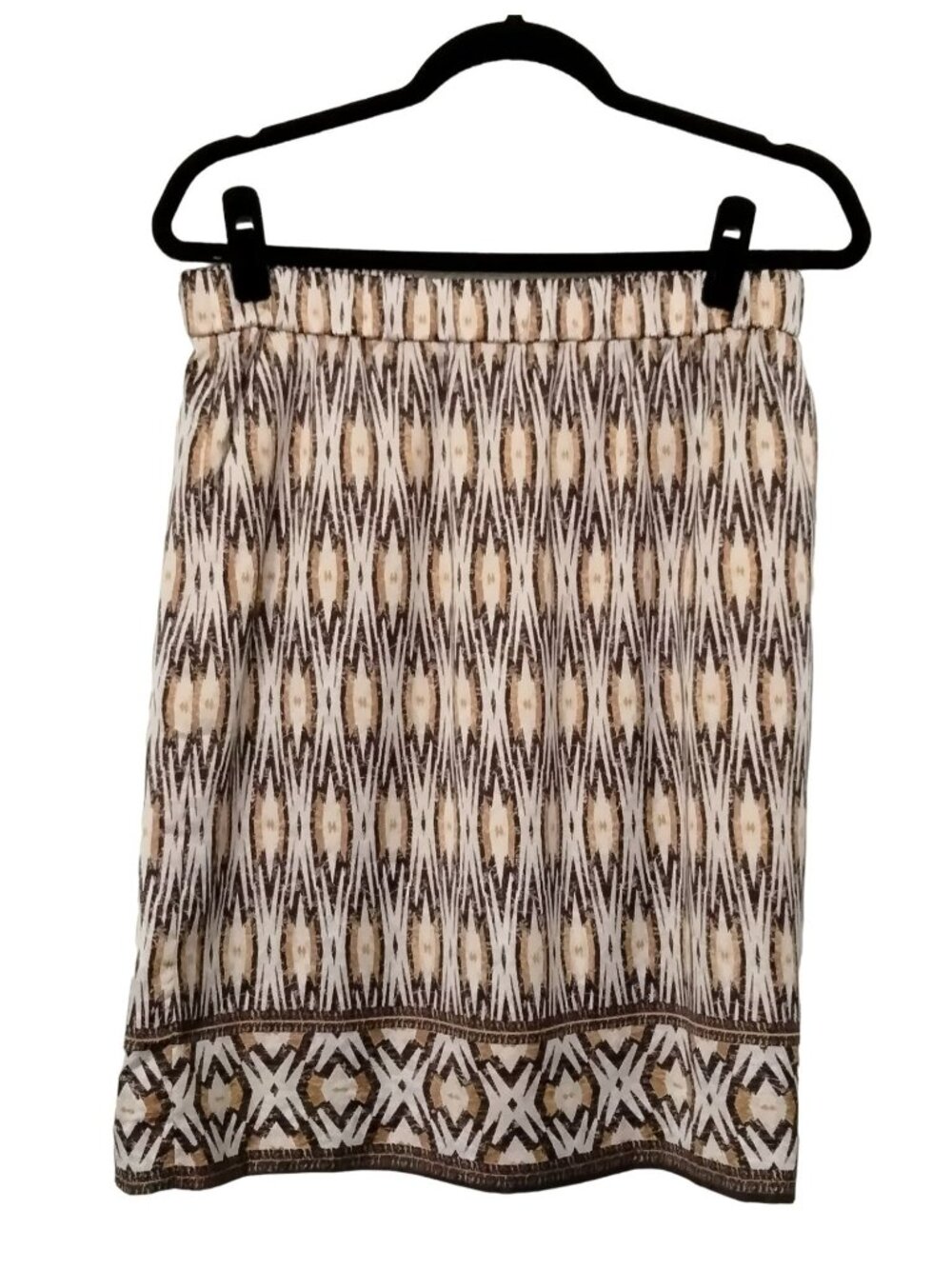 Chico's Size 1 (M/8) Skirt Elastic Waist Geometric Print Side Pockets - Picture 2 of 7